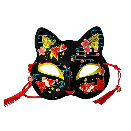 Japanische Kabukis-Kitsunen mit Füchsen, Katzen, halbes Gesicht, für Herren, Damen, Kinder, Halloween, Maskerade, Requisiten, Maskerade, Requisiten für Bilder von Fcnjsao