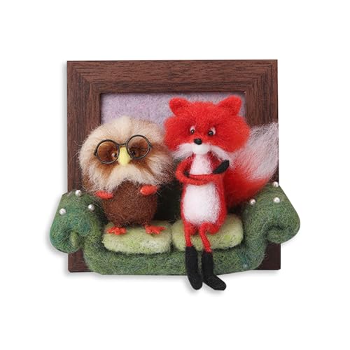 Nadelfilz-Starter-Kits mit Tierrahmen, Nadelfilz-Kits, Filznadel-Set, Nadelfilz-Pad zum Basteln von Fcnjsao