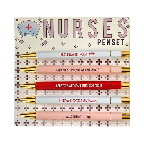 Nurses Pen Set 5Pcs Funny Nurses Pens Set Fun Nurse Pens Kugelschreiber Lehrer Kugelschreiber für Krankenschwestern Wertschätzung Kunststoff Kugelschreiber von Fcnjsao