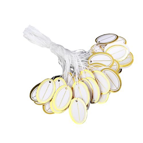 Ovale Etiketten zum Aufhängen, Goldfolie, vorgeschnittene Löcher, Großmenge, Einzelhandelspreise, Marker, ovale Etiketten, Papier, 500 Stück Ovale Etiketten zum Aufhängen, Goldfolie, vorgeschnittene Löcher, Großmenge, Einzelhandelspreise, Marker, ovale Etiketten, Papier, 500 Stück von Fcnjsao