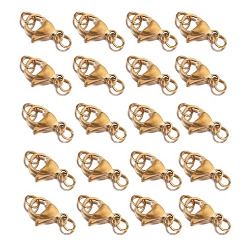 Packung Mit 20 Funktionellen Edelstahl Hummerverschlüssen Für Handgefertigten Schmuckverschluss Für Halsketten Und Armbänder von Fcnjsao