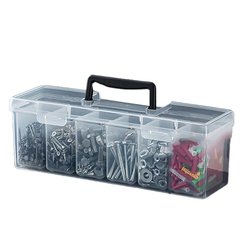 Robuster Werkzeugkasten mit herausnehmbaren Trennwänden, transparenter Trageschrauben, Aufbewahrungskoffer für Werkstatt, Garage, Haushalt, Werkzeugset, Behälter Robuster Werkzeugkasten mit herausnehmbaren Trennwänden, transparenter Trageschrauben, Aufbewahrungskoffer für Werkstatt, Garage, Haushalt, Werkzeugset, Behälter von Fcnjsao