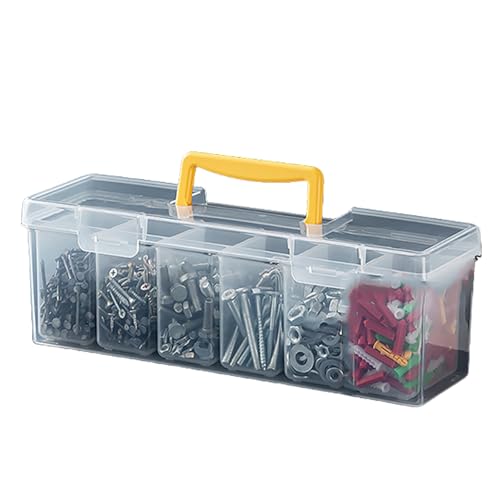 Robuster Werkzeugkasten mit herausnehmbaren Trennwänden, transparenter Trageschrauben, Aufbewahrungskoffer für Werkstatt, Garage, Haushalt, Werkzeugset, Behälter Robuster Werkzeugkasten mit herausnehmbaren Trennwänden, transparenter Trageschrauben, Aufbewahrungskoffer für Werkstatt, Garage, Haushalt, Werkzeugset, Behälter von Fcnjsao