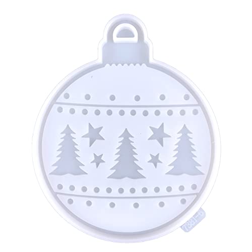 Runde Silikon-Form für Weihnachtsbaum-Anhänger, Epoxidharz, Dekorationen, Schlüsselanhänger für Weihnachten von Fcnjsao