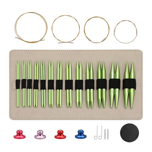 Rundstricknadel-Set aus Aluminium, austauschbare Rundstricknadeln, Set zum Stricken von Pullovern, Socken, Mützen, 13 Paar Rundstricknadel-Set aus Aluminium, austauschbare Rundstricknadeln, Set zum Stricken von Pullovern, Socken, Mützen, 13 Paar von Fcnjsao