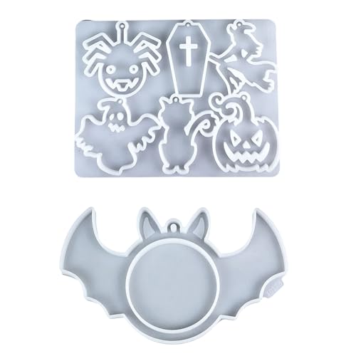 Set Von 2 Silikon Anhänger Schimmel Halloween Crafting Werkzeug Epoxidharzformen Geeignet Für Die Anhänger Des Schmuckkreises Anhänger Set Von 2 Silikon Anhänger Schimmel Halloween Crafting Werkzeug Epoxidharzformen Geeignet Für Die Anhänger Des Schmuckkreises Anhänger von Fcnjsao
