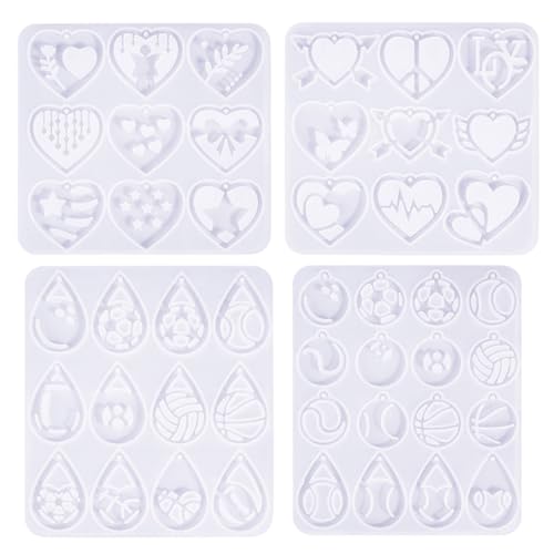 Set Von 4 Silikon Anhängerformen Set Ohrringe Formen Für Fußballohrringe Und Schlüsselanhänger Perfekt Für Handwerksprojekt Set Von 4 Silikon Anhängerformen Set Ohrringe Formen Für Fußballohrringe Und Schlüsselanhänger Perfekt Für Handwerksprojekt von Fcnjsao