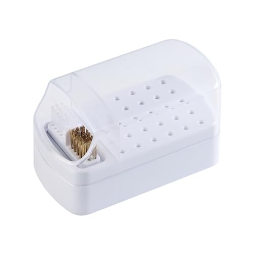 Fcozpjk 2-in-1 Nagelbohrer-Bithalter und Nagelbohrer-Bits-Reiniger-Bürstenetui, 30 Löcher, Nagelbohrer, Organizer, Präsentationsständer, Behälterbox, Maniküre-Bohrer-Reinigungsbürste, professionelle von Fcozpjk