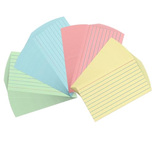 Fcuajdkq 300 Blatt farbige Karteikarten, liniert, 7,6 x 12,7 cm, farbige Flash-Karten für Lernen, Notizen und Aufgaben Fcuajdkq 300 Blatt farbige Karteikarten, liniert, 7,6 x 12,7 cm, farbige Flash-Karten für Lernen, Notizen und Aufgaben von Fcuajdkq