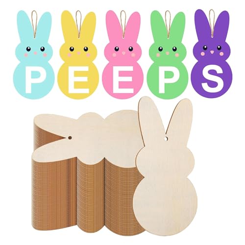 Fcuajdkq 50 Stück Oster-Hasenholzausschnitte, 17,8 cm, unvollendet, Peep Bunny, Holzscheiben, Kaninchen, hängende Ornamente, handgefertigte Etiketten Fcuajdkq 50 Stück Oster-Hasenholzausschnitte, 17,8 cm, unvollendet, Peep Bunny, Holzscheiben, Kaninchen, hängende Ornamente, handgefertigte Etiketten von Fcuajdkq