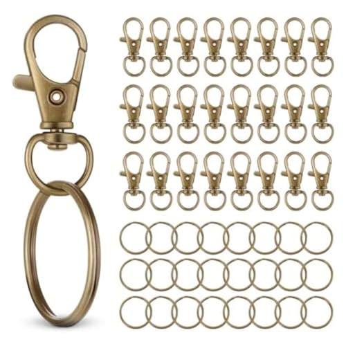 Fcuajdkq 50 Stück in 25 Sets, drehbare Karabinerverschlüsse aus Metall, Schnappverschluss und robuste Schlüsselanhänger, für Schlüsselanhänger Fcuajdkq 50 Stück in 25 Sets, drehbare Karabinerverschlüsse aus Metall, Schnappverschluss und robuste Schlüsselanhänger, für Schlüsselanhänger von Fcuajdkq