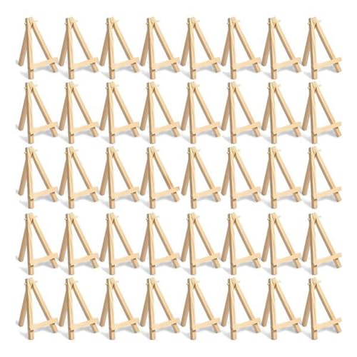 Fcuajdkq 60 Stück Mini-Staffelei aus Holz, Visitenkarten, Ausstellungsfotos, kleine Leinwand, Kunst und Bastelarbeiten im Klassenzimmer, 8 x 15 cm von Fcuajdkq