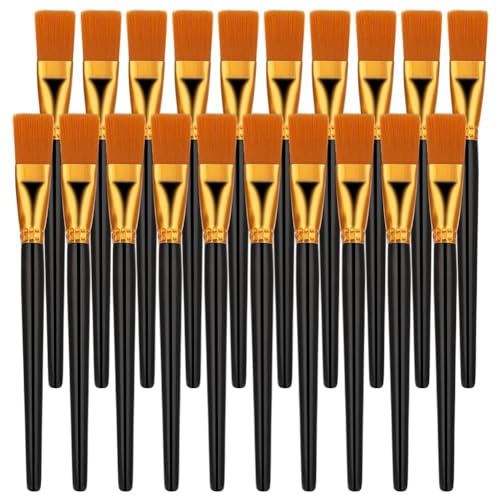 Fcuajdkq Flaches Pinsel-Set, 20 Stück, Aquarellpinsel, 2,5 cm (1 Zoll), Pinsel für Ölmalerei, professionelle große Malpinsel von Fcuajdkq