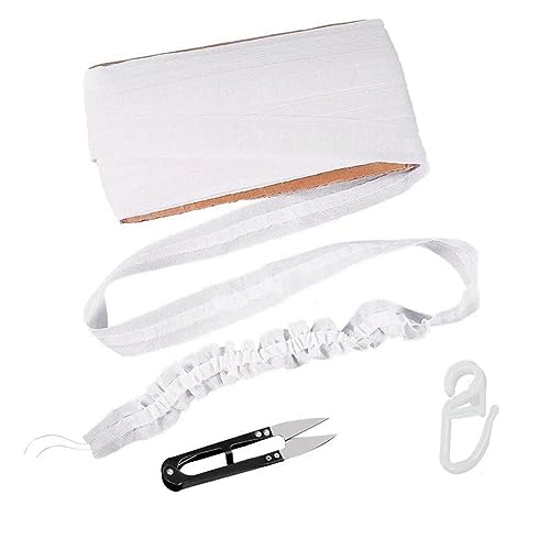 Fcuajdkq Gardinenband aus Polyester, 30 m, Gardinenband mit Rüschen, Gardinenband mit Rüschen, Gardinenband, Universalband von Fcuajdkq