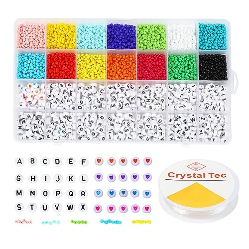Fcuajdkq Kandi-Perlen und Buchstabenperlen für Kit zur Herstellung von Armbändern, bunte Kandi-Perlen und Buchstabenperlen, Iris-Perlen aus Kunststoff A Fcuajdkq Kandi-Perlen und Buchstabenperlen für Kit zur Herstellung von Armbändern, bunte Kandi-Perlen und Buchstabenperlen, Iris-Perlen aus Kunststoff A von Fcuajdkq