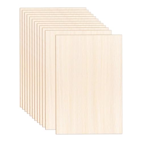 Fcuajdkq Packung mit 12 dünnen Sperrholzplatten, 30,5 x 20,3 x 20,5 x 3,3 cm, quadratische Holzplatten, unlackiert, Balsaholzblätter für Bastelarbeiten Fcuajdkq Packung mit 12 dünnen Sperrholzplatten, 30,5 x 20,3 x 20,5 x 3,3 cm, quadratische Holzplatten, unlackiert, Balsaholzblätter für Bastelarbeiten von Fcuajdkq