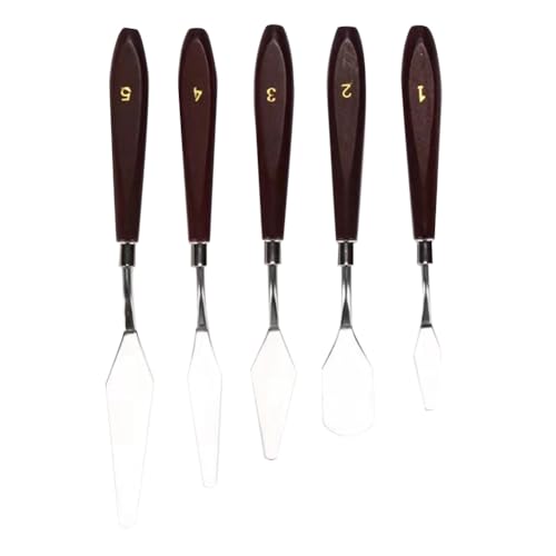 Fcuajdkq Set mit Messern für Ölmalerei, Schaufel für Ölmalerei, Messer, Werkzeuge für Ölmalerei, Acrylmalerei, zum Mischen von Farben, 5 Stück Fcuajdkq Set mit Messern für Ölmalerei, Schaufel für Ölmalerei, Messer, Werkzeuge für Ölmalerei, Acrylmalerei, zum Mischen von Farben, 5 Stück von Fcuajdkq