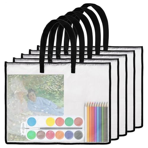 Fcuajdkq Taschen für Kunstbücher, 19 x 25 cm, transparenter Ordner für Kunstwerke, Aufbewahrungstaschen für Poster, wasserdicht, mit Griff für Zeichenbrett, 5 Stück Fcuajdkq Taschen für Kunstbücher, 19 x 25 cm, transparenter Ordner für Kunstwerke, Aufbewahrungstaschen für Poster, wasserdicht, mit Griff für Zeichenbrett, 5 Stück von Fcuajdkq