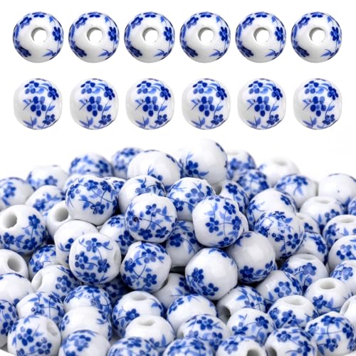100 Stück Keramikperlen 10mm Runde Blume Perlen Perlen Bastelperlen für DIY Schmuck Arts Crafts Halskette Armreifb Armband Halskette Charms 100 Stück Keramikperlen 10mm Runde Blume Perlen Perlen Bastelperlen für DIY Schmuck Arts Crafts Halskette Armreifb Armband Halskette Charms von FdcLixuvol