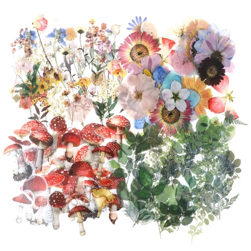 160 Stück Transparente Dekorative Aufkleber Mit Vintage-Sticker Pflanzen Pet journal Bullet Stickers Blumen Sticker Künstlerische Washi-Aufkleber Für Scrapbooking, Journaling Kartengestaltung von FdcLixuvol