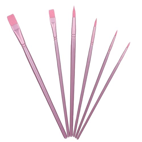 6-teiliges Pinselset, Hochwertige Pinsel mit Holzgriffen, Nylon Acrylfarben Pinsel Ölfarben Malerei Brush Set für Künstler, Kinder und Erwachsene 6-teiliges Pinselset, Hochwertige Pinsel mit Holzgriffen, Nylon Acrylfarben Pinsel Ölfarben Malerei Brush Set für Künstler, Kinder und Erwachsene von FdcLixuvol