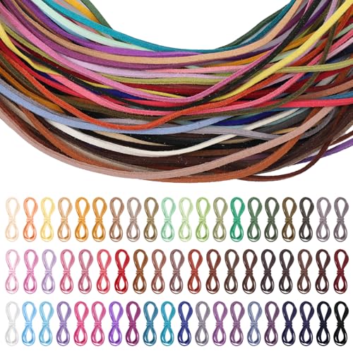 60 Stück Lederband, 1 m x 2 mm 60 Farben Lederbänder Vintage Lederband Ketten Reißfest Flach Lederriemen Lederschnur für Armband, Halskette, Handgemachte Handwerk, DIY Schmuck, Anhänger 60 Stück Lederband, 1 m x 2 mm 60 Farben Lederbänder Vintage Lederband Ketten Reißfest Flach Lederriemen Lederschnur für Armband, Halskette, Handgemachte Handwerk, DIY Schmuck, Anhänger von FdcLixuvol