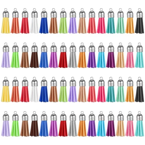 60 Stück Quasten, 38mm Leder Quaste Schlüsselanhänger Mini Quaste DIY Leder Dekorationen Troddel Anhänger für Taschen Armband 30 Farben 60 Stück Quasten, 38mm Leder Quaste Schlüsselanhänger Mini Quaste DIY Leder Dekorationen Troddel Anhänger für Taschen Armband 30 Farben von FdcLixuvol