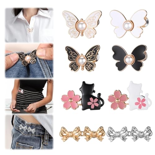8 Sets Hosen-Taillenspanner, abnehmbare Hosen-Clips für Taillenstraffer, verstellbare Taille, Schnallen, Nadeln, kein Nähen und kein Werkzeug, dekorative Taillenschnallen, Metallhosen-Clips 8 Sets Hosen-Taillenspanner, abnehmbare Hosen-Clips für Taillenstraffer, verstellbare Taille, Schnallen, Nadeln, kein Nähen und kein Werkzeug, dekorative Taillenschnallen, Metallhosen-Clips von FdcLixuvol