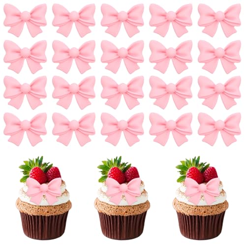 Cupcake-Topper mit Schleife, rosa Harz-Schleife, Kuchendekorationen, 3D-Schleifen, Nagelanhänger, Schmuck-Dekoration, Zubehör für Bastelarbeiten, Themenparty-Dekoration, Zubehör, 20 Stück Cupcake-Topper mit Schleife, rosa Harz-Schleife, Kuchendekorationen, 3D-Schleifen, Nagelanhänger, Schmuck-Dekoration, Zubehör für Bastelarbeiten, Themenparty-Dekoration, Zubehör, 20 Stück von FdcLixuvol