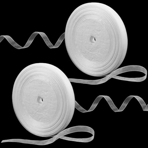 2 Rollen 91,4 m weißes, durchscheinendes Organzaband, 1 cm, Chiffon-Gewebe, Netzband, dünne weiße Tüllbänder für Geschenkverpackungen, Hochzeit, Basteln, Dekoration 2 Rollen 91,4 m weißes, durchscheinendes Organzaband, 1 cm, Chiffon-Gewebe, Netzband, dünne weiße Tüllbänder für Geschenkverpackungen, Hochzeit, Basteln, Dekoration von FdcZeyxior