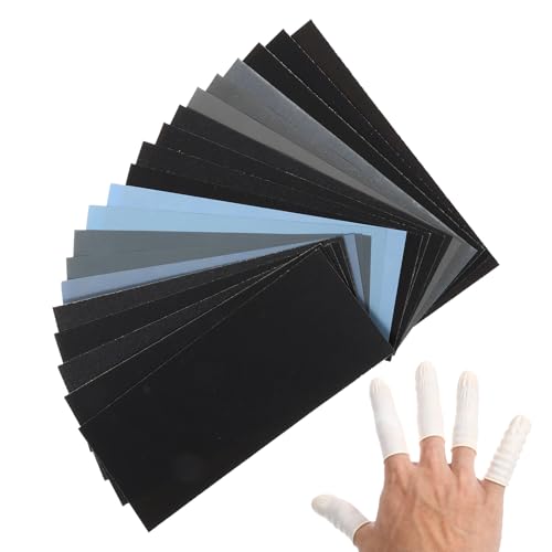 22 Stück extra feines Schleifpapier, 120 bis 20000, hohe Körnung, Nass- und Trockenschleifpapier, Schleifpapier mit 3 Fingerlingen, sortiert, Automobil-Schleifpapier-Sortiment, für Auto, Holz, Metall 22 Stück extra feines Schleifpapier, 120 bis 20000, hohe Körnung, Nass- und Trockenschleifpapier, Schleifpapier mit 3 Fingerlingen, sortiert, Automobil-Schleifpapier-Sortiment, für Auto, Holz, Metall von FdcZeyxior