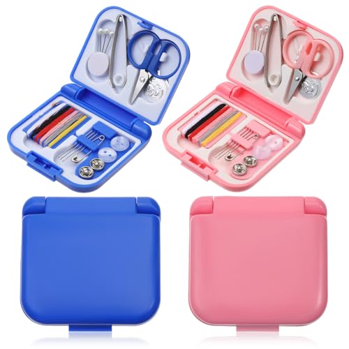 2er-Pack Mini Reise Nähset Nadel und Faden Set Tragbares Nähzubehör für Unterwegs mit faltbarem Kleines Basis-Nähset-Zubehör mit Nadeln, Fäden, Knöpfen und Schere 2er-Pack Mini Reise Nähset Nadel und Faden Set Tragbares Nähzubehör für Unterwegs mit faltbarem Kleines Basis-Nähset-Zubehör mit Nadeln, Fäden, Knöpfen und Schere von FdcZeyxior