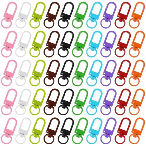 50 Stück Mini Karabiner Schlüsselanhänger 10 Farben Karabinerhaken mit Drehgelenk Bunt Metall Krallenverschlüsse Klein für Taschen, DIY Projekte 50 Stück Mini Karabiner Schlüsselanhänger 10 Farben Karabinerhaken mit Drehgelenk Bunt Metall Krallenverschlüsse Klein für Taschen, DIY Projekte von FdcZeyxior