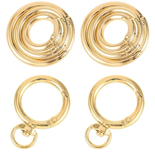 8 Stück Schlüsselring Gold 12/19/25 mm Metall Karabiner Rund Ring O Ringe Karabinerring Schlüsselring Federspaltringe Schlüsselrings Klein für Handtasche DIY Handwerk Zubehör von FdcZeyxior