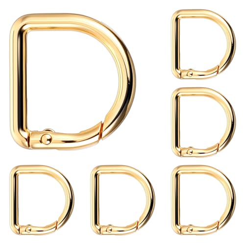 D-Ring-Schlüsselhaken, goldfarben, Metall, Schlüsselanhänger, Clip, für Schlüsselanhänger, Gürtel, Rucksäcke, Handtasche, Geldbörse, Riemen, Hardware, Bastelarbeiten, 5 Stück D-Ring-Schlüsselhaken, goldfarben, Metall, Schlüsselanhänger, Clip, für Schlüsselanhänger, Gürtel, Rucksäcke, Handtasche, Geldbörse, Riemen, Hardware, Bastelarbeiten, 5 Stück von FdcZeyxior