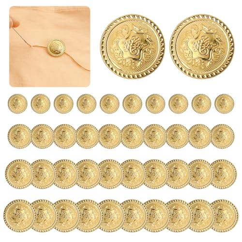 Goldknöpfe für Blazer, Metallknöpfe, Set, 15 mm, 18 mm, 2 mm, 25 mm, für Herren, Anzug, Vintage-Knöpfe für Blazer, Anzüge, Sportmantel, Uniform, Jacke, 40 Stück Goldknöpfe für Blazer, Metallknöpfe, Set, 15 mm, 18 mm, 2 mm, 25 mm, für Herren, Anzug, Vintage-Knöpfe für Blazer, Anzüge, Sportmantel, Uniform, Jacke, 40 Stück von FdcZeyxior