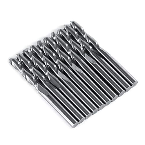 10 Stücke 1/8 '' Doppel Flöten Kugelfräser Gravur Bits Länge 17mm Wolfram Stahl Schaft Spirale MEHRWEG VERPACKUNG socialme-eu von Fdit