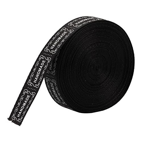 Fdit 10 Yards 1,3 cm English Wörter Gedrucktes Band, Baumwollfaden -Wickelgürtel für DIY, Weihnachtsdekoration (Schwarze Handmadbox) von Fdit