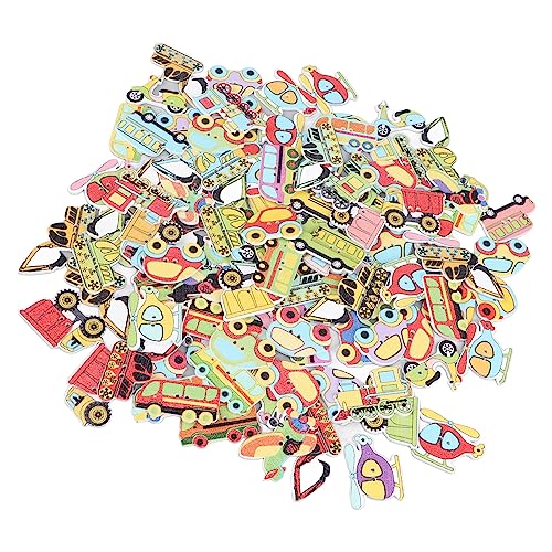 100 -stcs Verschiedene Farben Helle Holzknöpfe mit Haltbarem Holzmaterial Zum Nähen von Kleidung für, Traditionelle Knöpfe (Oldtimer-Stile, 100 Stück) von Fdit