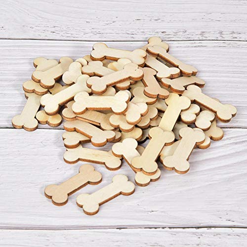 150 PCS unfertiges Holz, Fuß-/Knochenform-Dekorationsholz, DIY-Holzhandwerksdekoration, DIY-Holzanhänger(Knochen) von Fdit