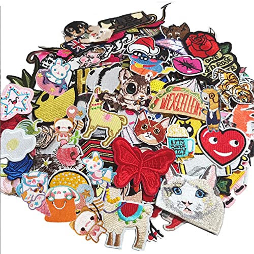 50 Cartoon -Flecken, Sichere Blütennähflecken für DIY -Dekoration, Klare Muster, Leicht zu Bedienende, Eisen auf Flecken mit Niedlichen Designs für Röcke, Kleider, Taschen von Fdit