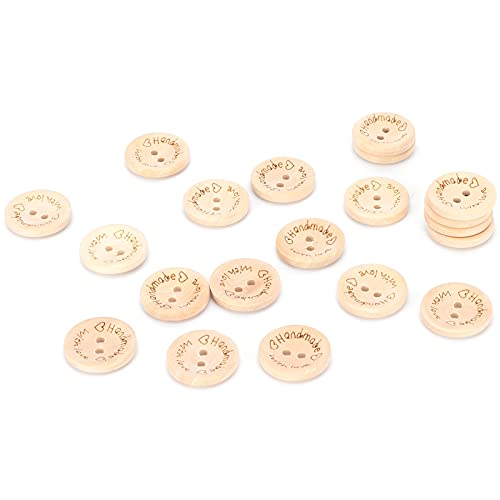 50pcs 2 Löcher Holzknöpfe, DIY -Kunsthandwerk Zum Nähen, Handgefertigtem Liebesbrief für Scrapbooking, Stricken, Dekoration mit Bandbandfaden von Fdit