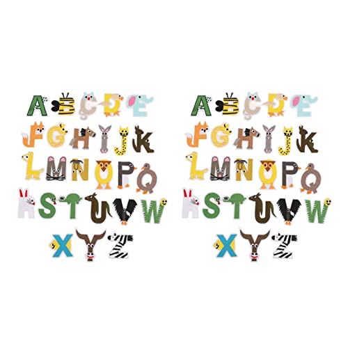 52 PCs Eisen auf Buchstabenflecken, Tierische Form, Farbenfrohe A Bis Z -Buchstaben, DIY Stickerei Handwerkende Dekoration, Polyester -Aufkleberflecken für Kleidung, Rucksäcke von Fdit