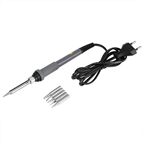 60 Watt Elektrisches Lötkolben Einstellbare Temp Hand Tool Kit Lötkolben kit mit 5 Lötspitzen(EU 220V) von Fdit