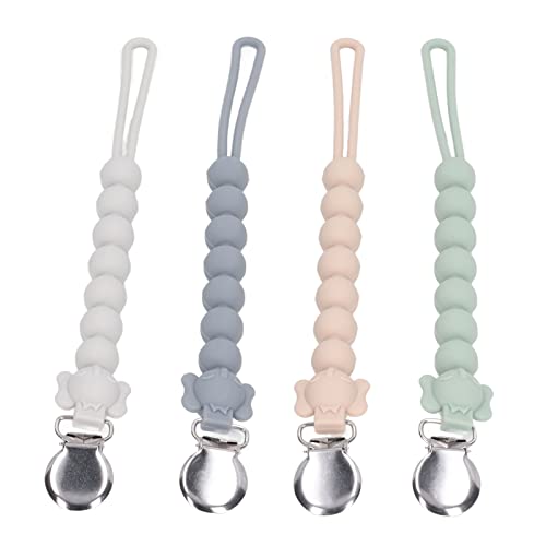 Baby Schnuller -Clamp/Holder -Set von 4pcs Verhindern, Dass das Sturz mit Entzückender Elefantenform für Babys Ist von Fdit