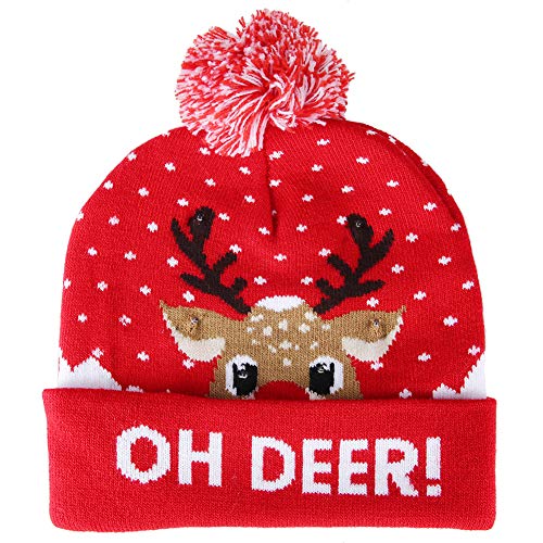 Blinkende Weihnachtsstrickmütze ， Leuchtende Strickmütze Hässlicher Pullover Holiday Weihnachtsmütze Strickmütze. Für Erwachsene Kinder Weihnachtsschmuck.(#3) von Fdit