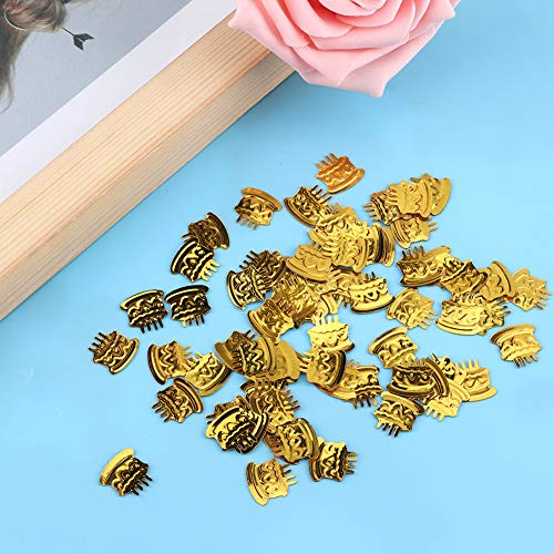 Bunte Pailletten-Konfetti-Dekoration für Geburtstag, Hochzeit, Party, 60 G/Beutel, Party-Ornamentzubehör für Feier/Hochzeit/Jahrestreffen, Kunststoffmaterial (14 mm Kuchengold) von Fdit
