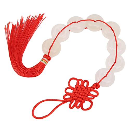 Chinesischer Knoten-Anhänger aus Weißer Jade, Reine Farbe, Feng Shui, Glück, Raumdekoration, 43,9 cm, Weiße Jade, Auto-Wohnzimmer Chinesischer Knoten-Anhänger aus Weißer Jade, Reine Farbe, Feng Shui, Glück, Raumdekoration, 43,9 cm, Weiße Jade, Auto-Wohnzimmer von Fdit