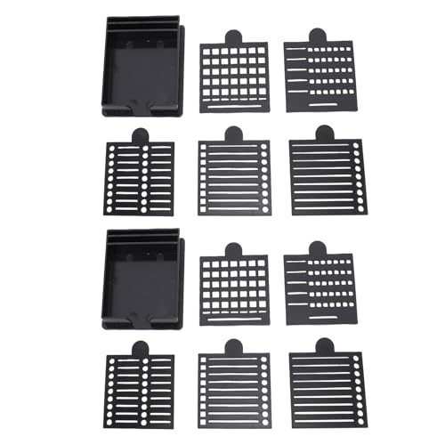 FDIT 2 Pack ABS Sticky Note Schablonen mit Holder & Spender - Memo Pad Organizer für Schreibtisch, Büro, Schule - Wiederverwendbare Vorlagen für Checklisten, Notizen und (BLACK) von Fdit