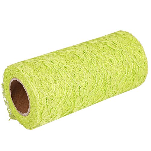 Fdit 10 Yard 6 Zoll Breites Weißes Blumenspitzenband für Hochzeitstischläufer, Stuhlschärfendekoration Bastelbandverkleidung (hellgrün) von Fdit